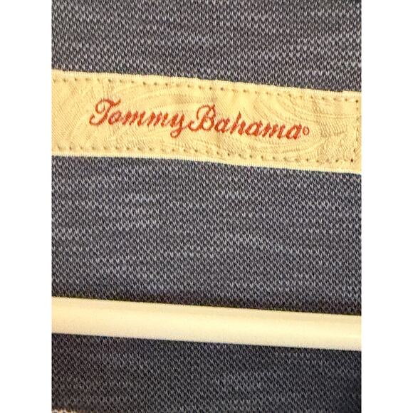 Tommy Bahama Men's Large Blue Short Sleeve Collared Button Up Neck Shirt - Picture 9 of 11